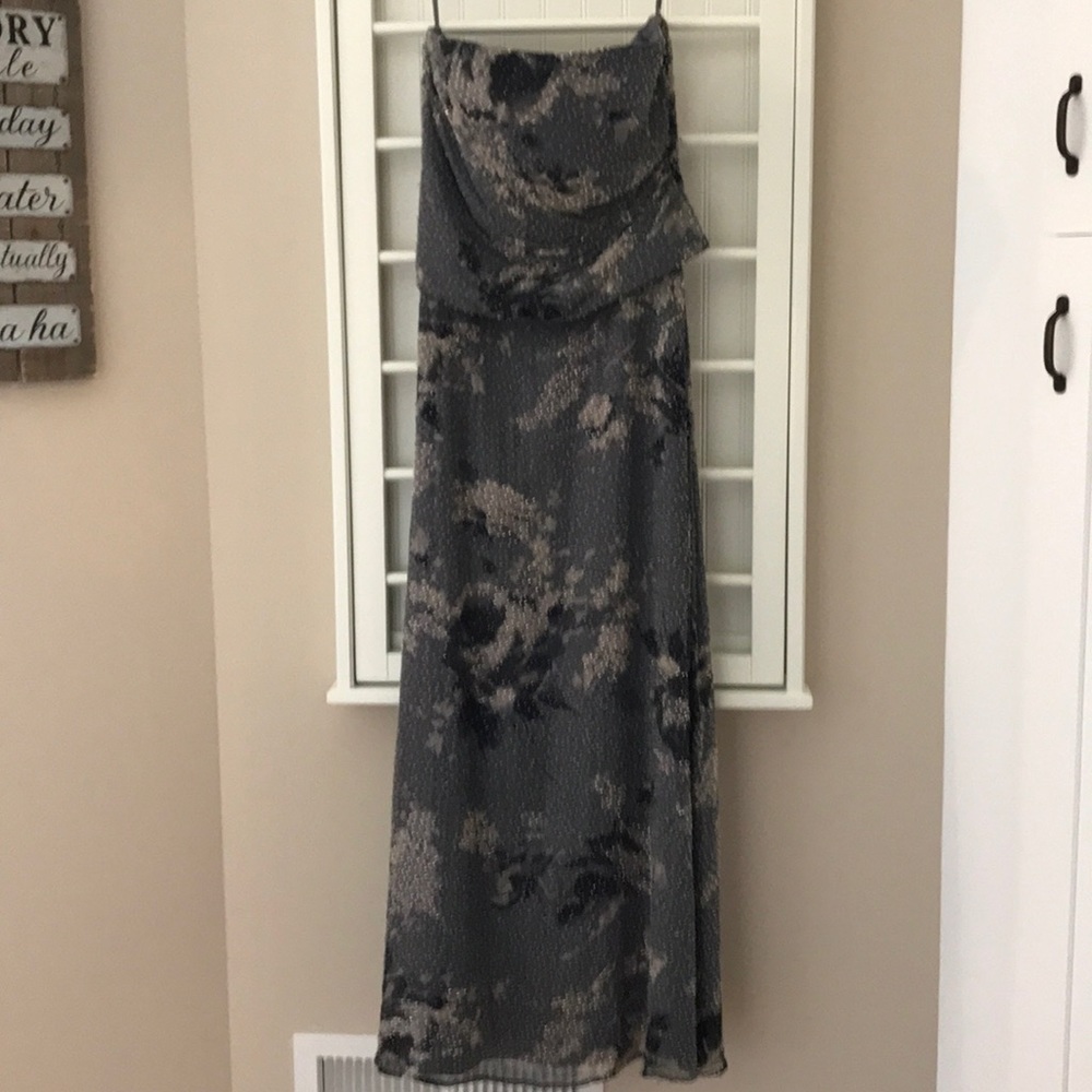 Jovani silk strapless gown